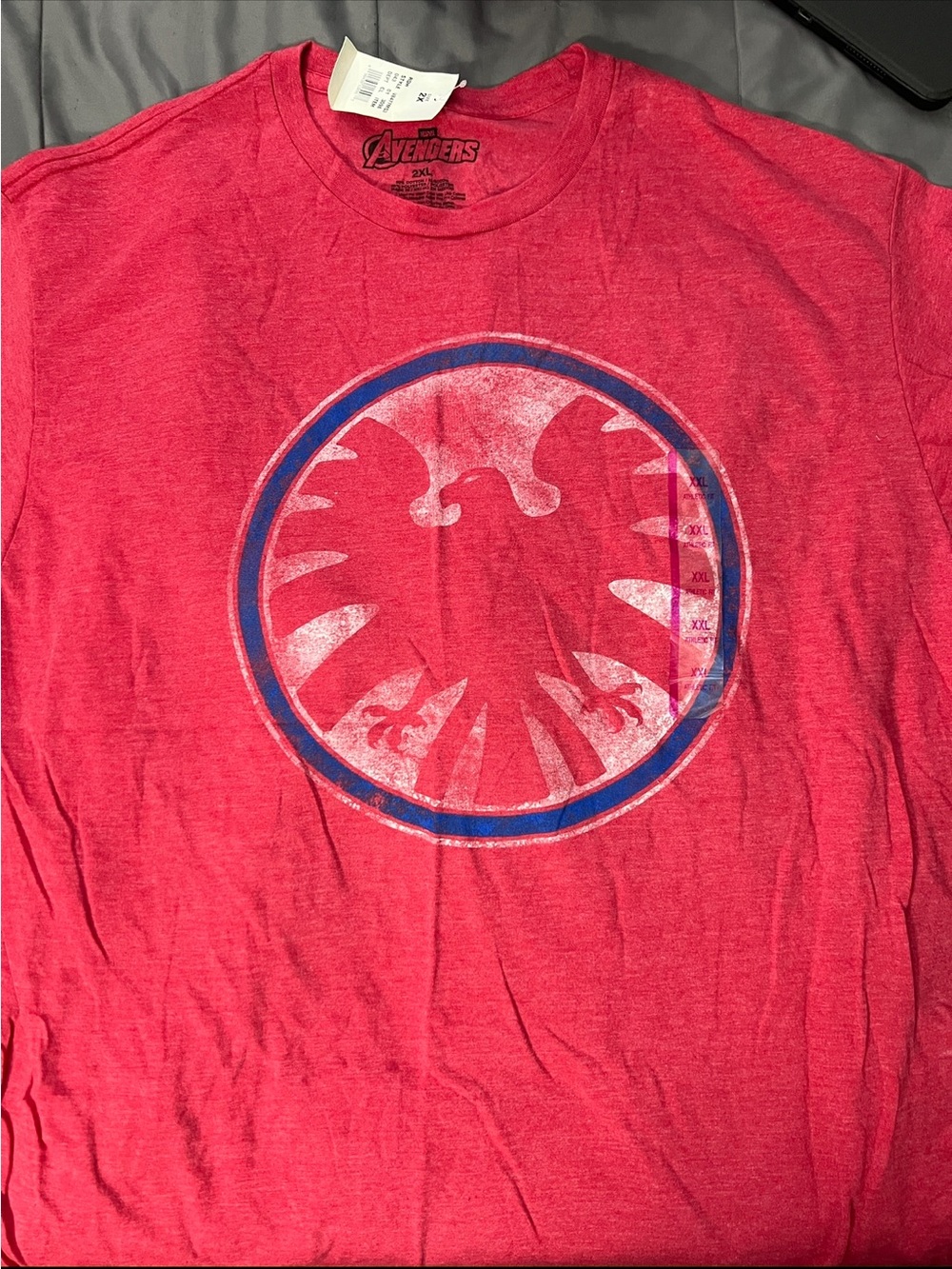 Avengers Red Short Sleeve Graphic Tee with Shield Emblem